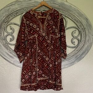 Isabel Marant Red and Pink Floral Dress